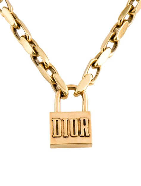 dior padlock necklace|christian dior lock necklace.